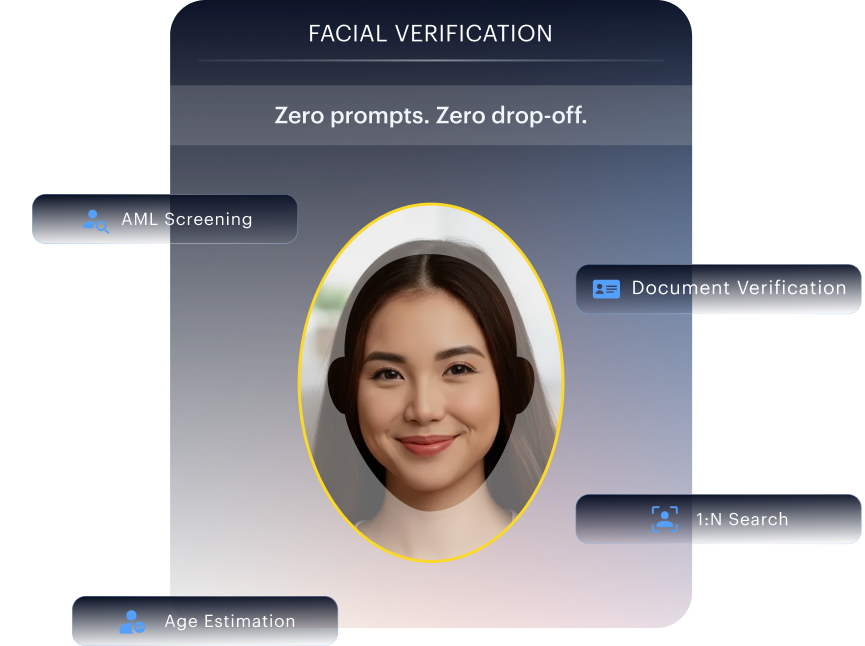 Friction removed mockup — passive verification flow without prompts or challenges.