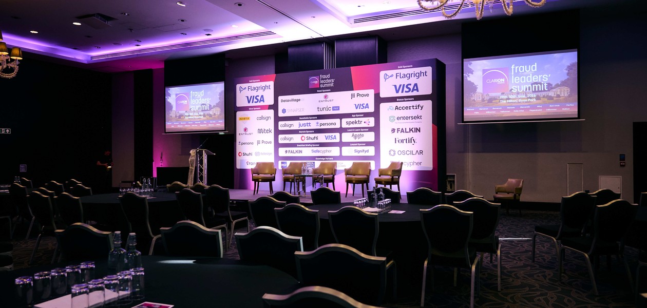 The main stage at the Fraud Leaders Summit