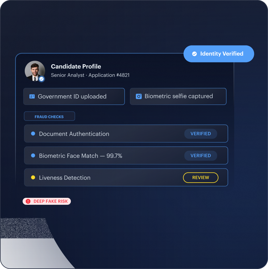 Candidate Verification mockup