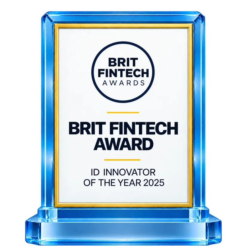 Brit Fintech Award ID Innovator of the Year 2025 trophy