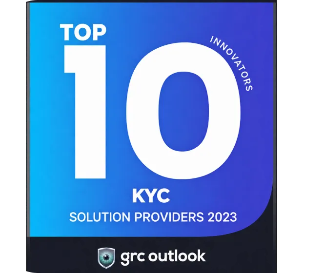 GRC Outlook Top 10 KYC Solution Providers 2023 badge