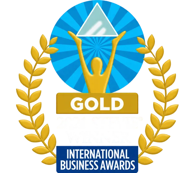 2021 Stevie International Business Awards gold winner badge