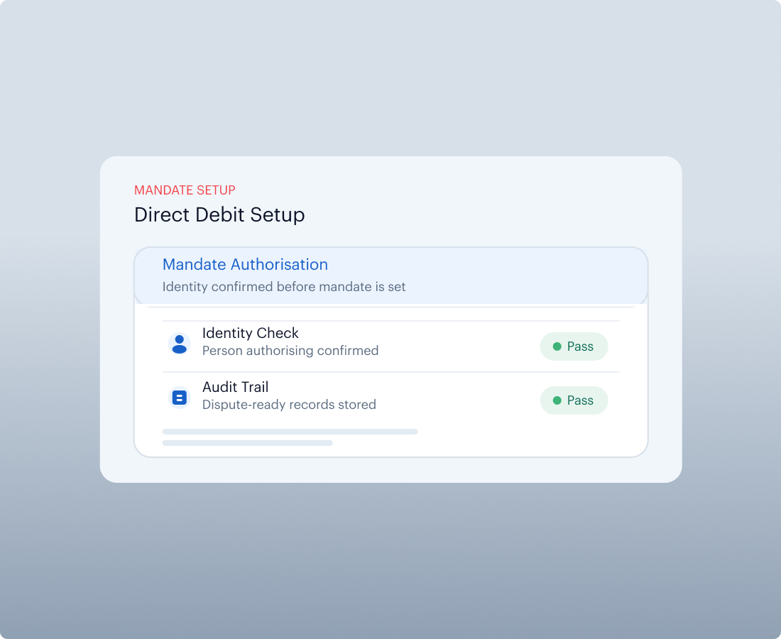 Direct Debit Setup