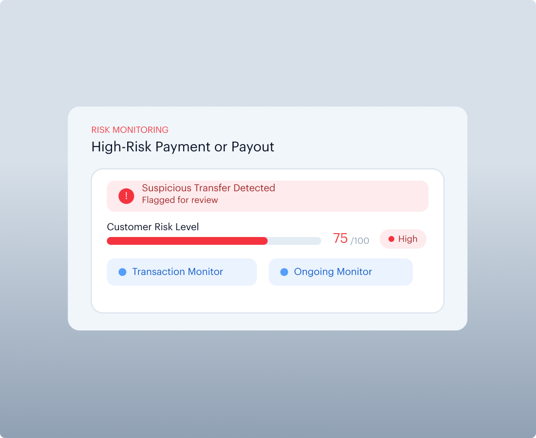 High-Risk Payment or Payout Activity