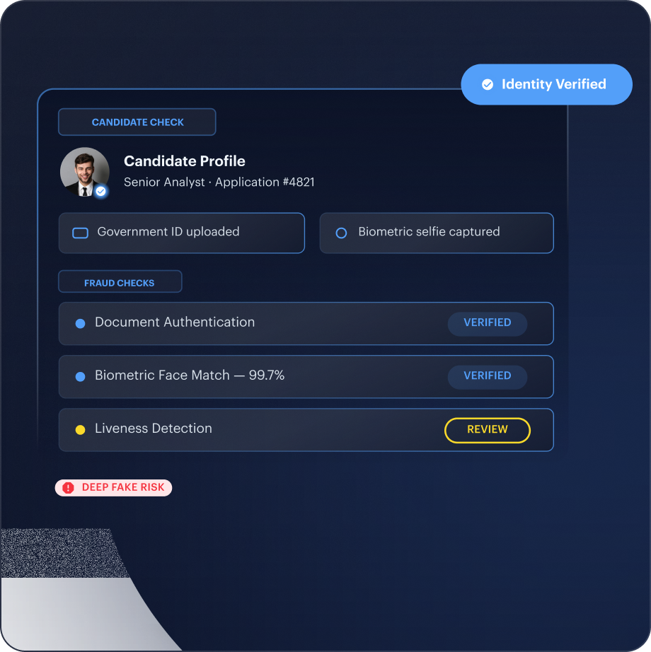 Candidate Verification mockup