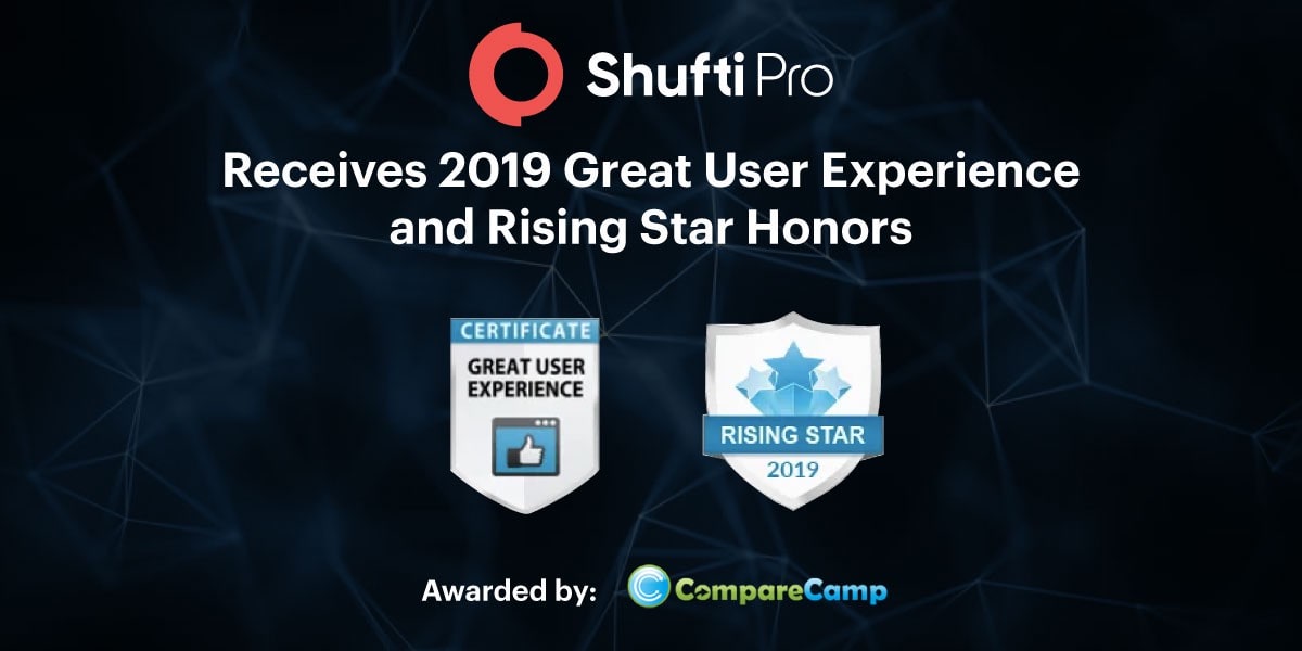 Shufti Receives 2019 Great User Experience and Rising Star Honors as a Verification Identity Service in B2B Review Platform