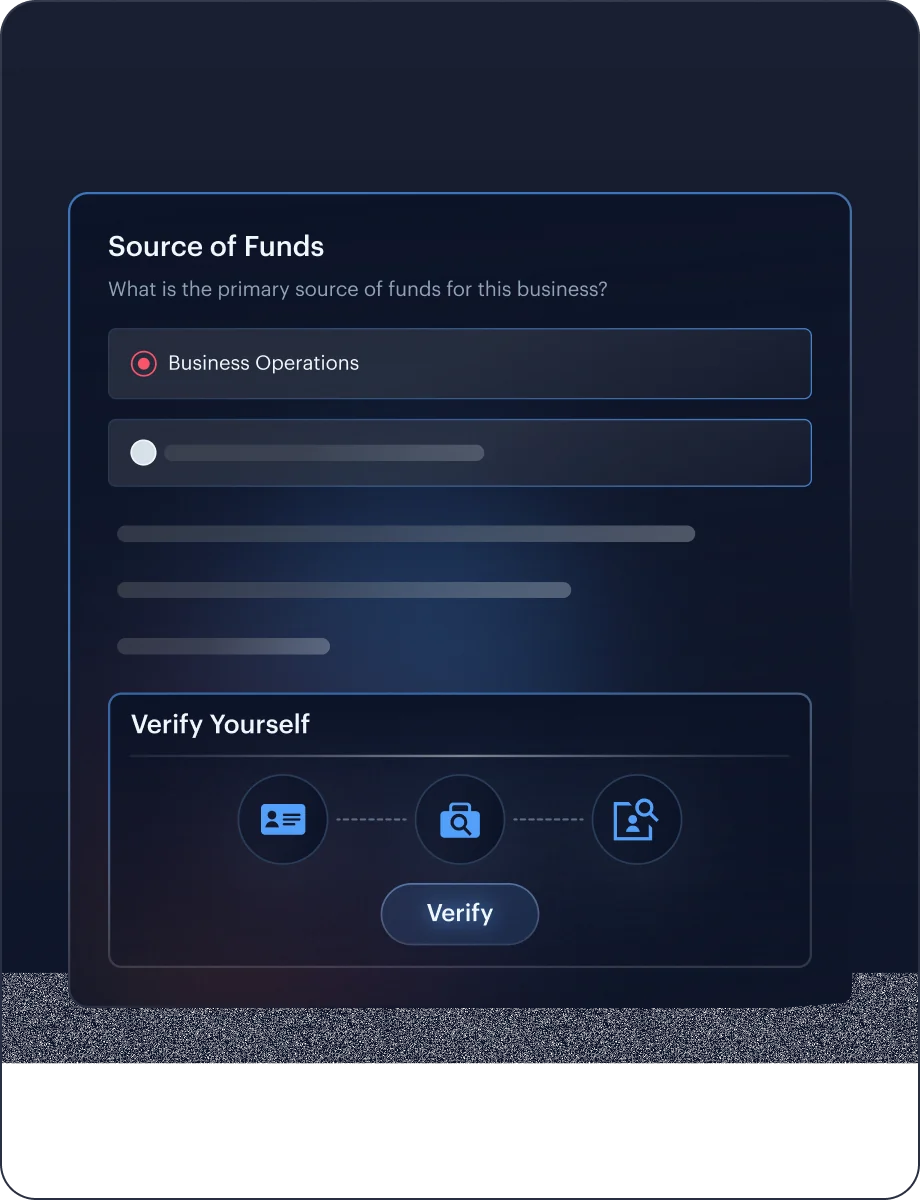 Due Diligence compliance interface