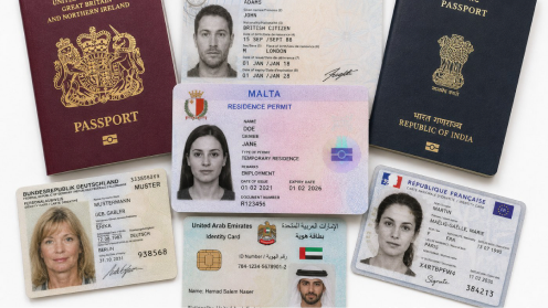 Foreign passports and national IDs