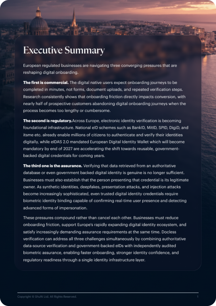 Docless Verification guide — executive summary