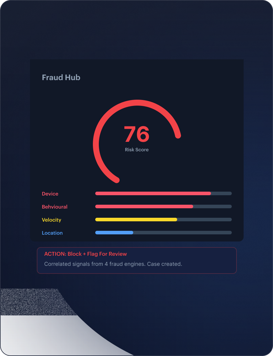 Fraud Hub mockup
