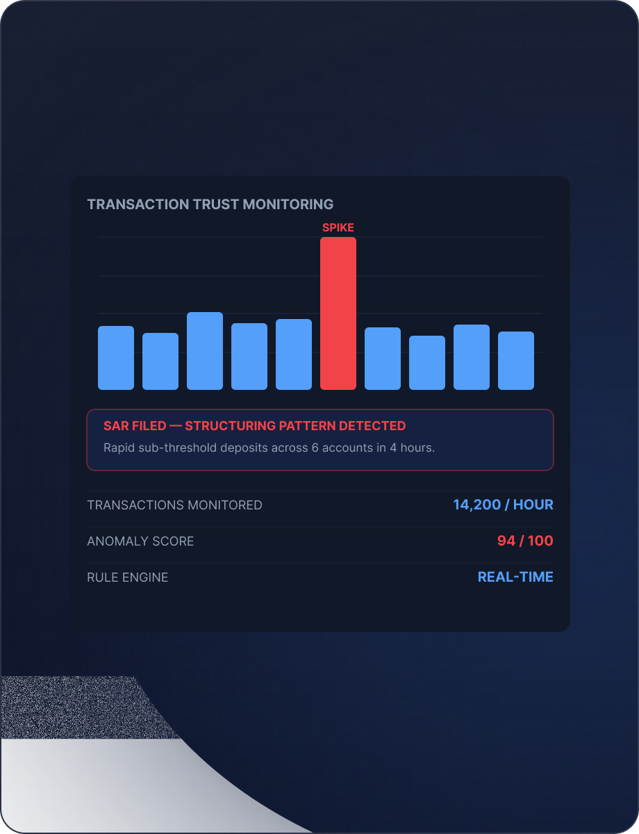 Transaction Trust Monitoring mockup