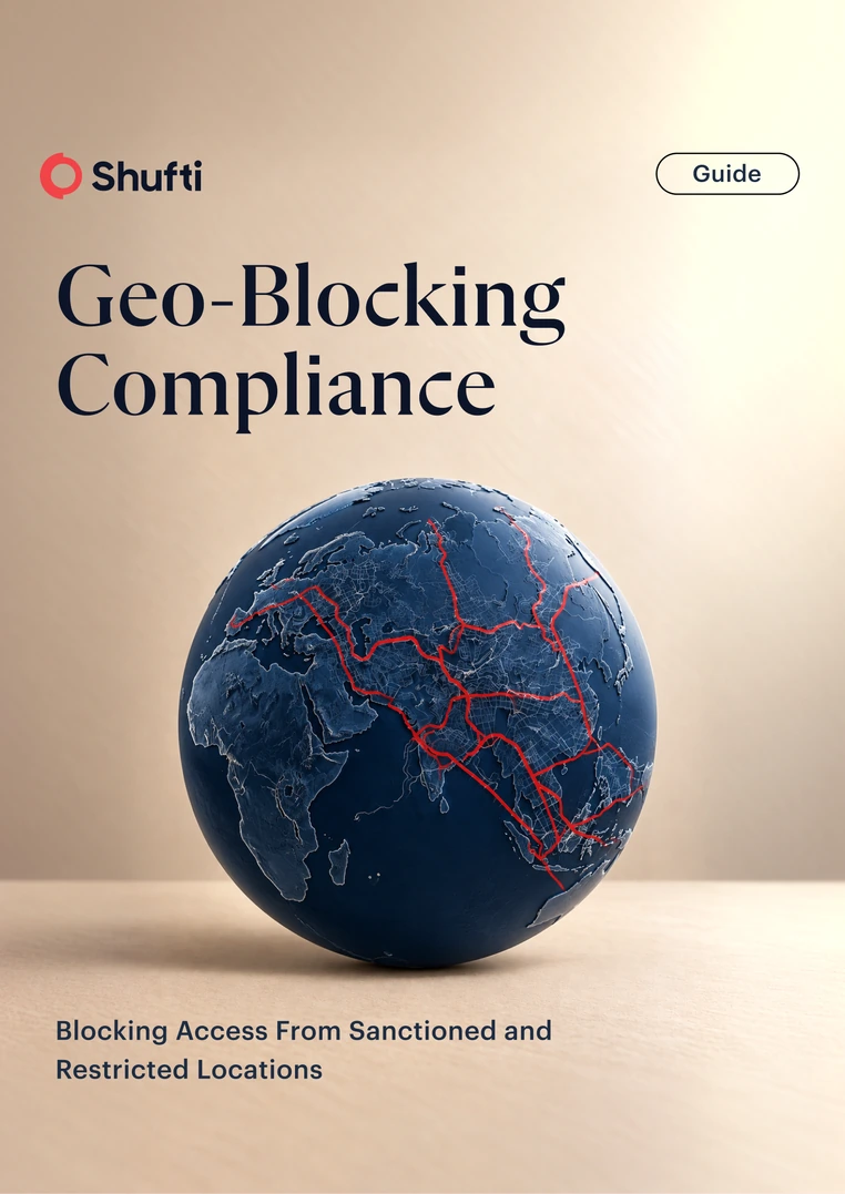 Geo-Blocking Compliance guide cover: blocking access from sanctioned and restricted locations
