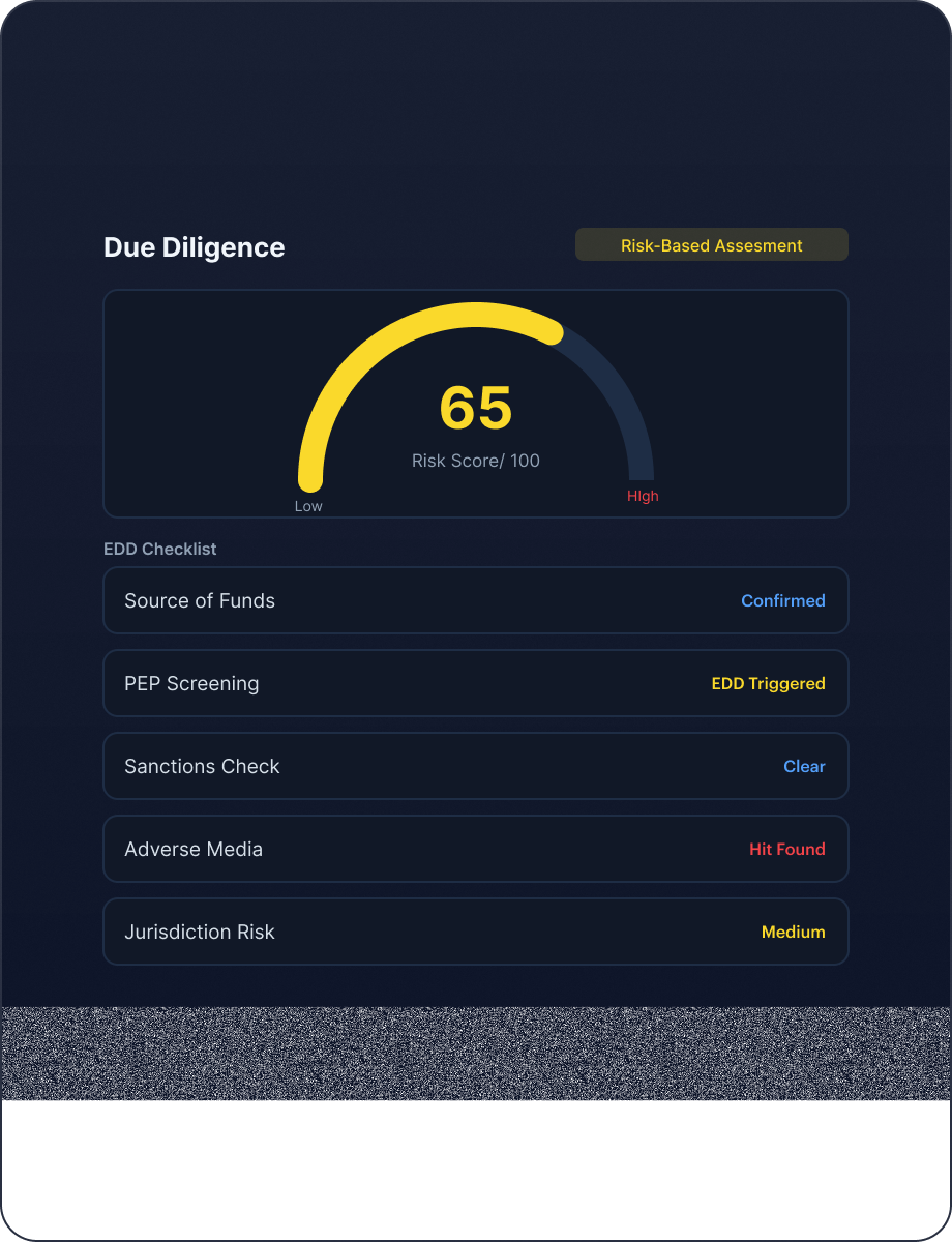 Due Diligence mockup