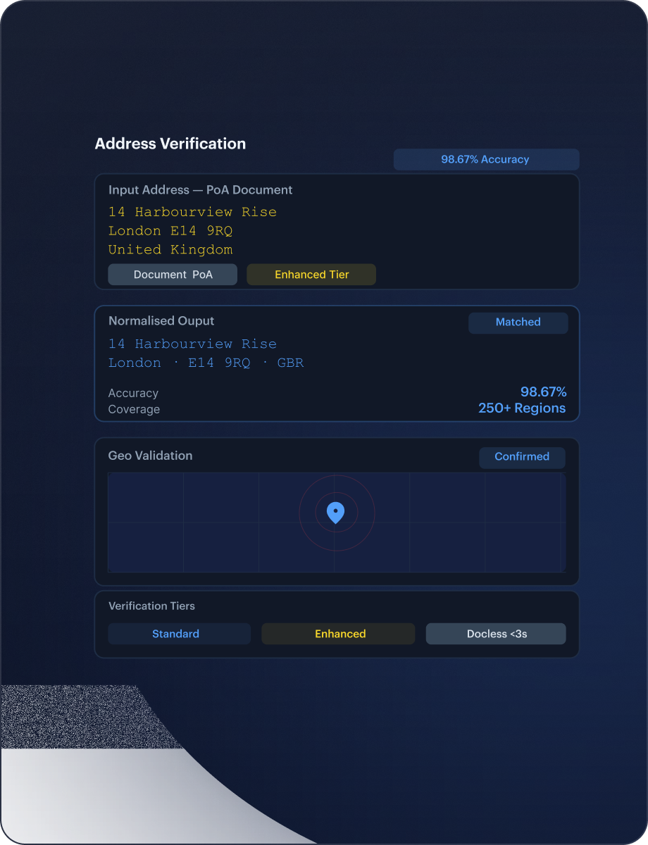 Address Verification mockup