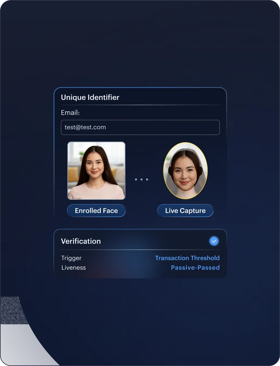 Biometric Face Authentication interface