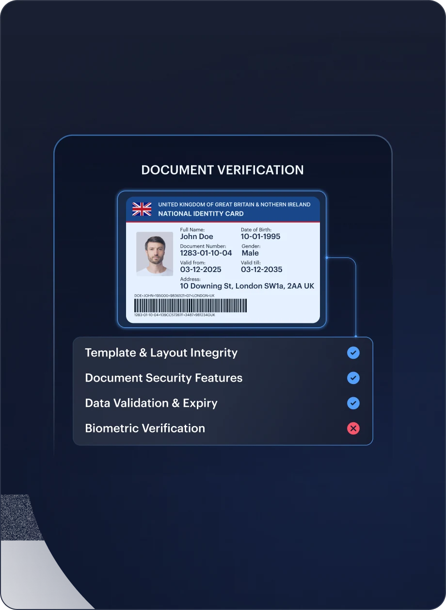 Document Verification interface