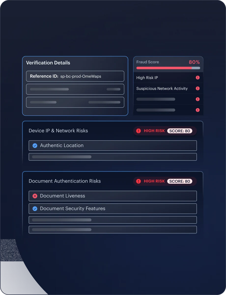 Fraud Hub interface