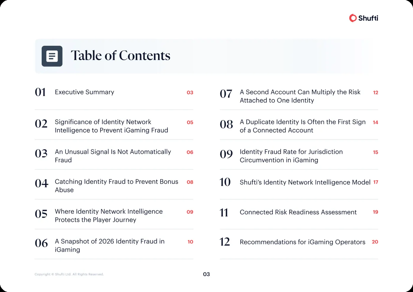 Report page — connected networks