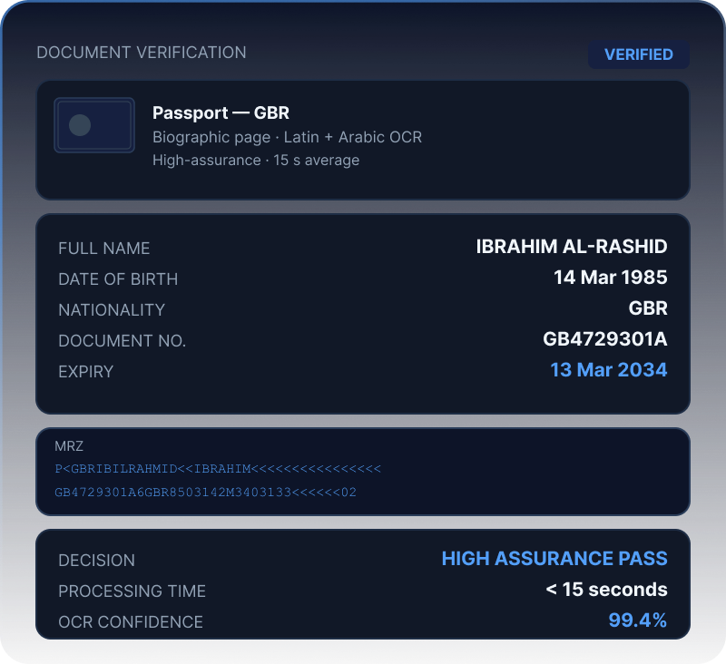Document Verification mockup