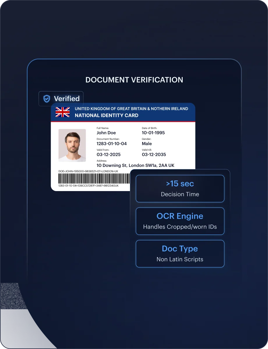 Document Verification — User Verification interface