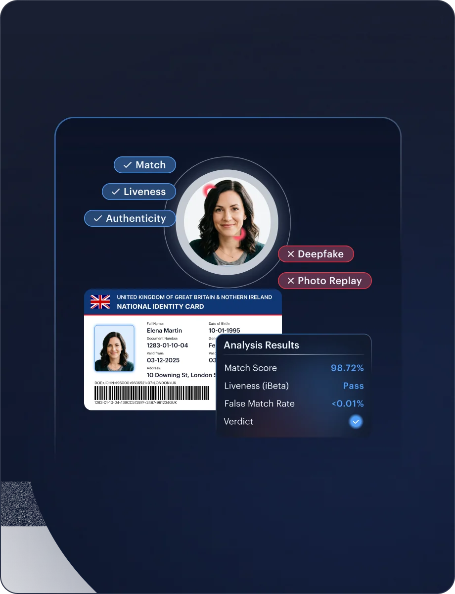 Facial Biometrics — User Verification interface