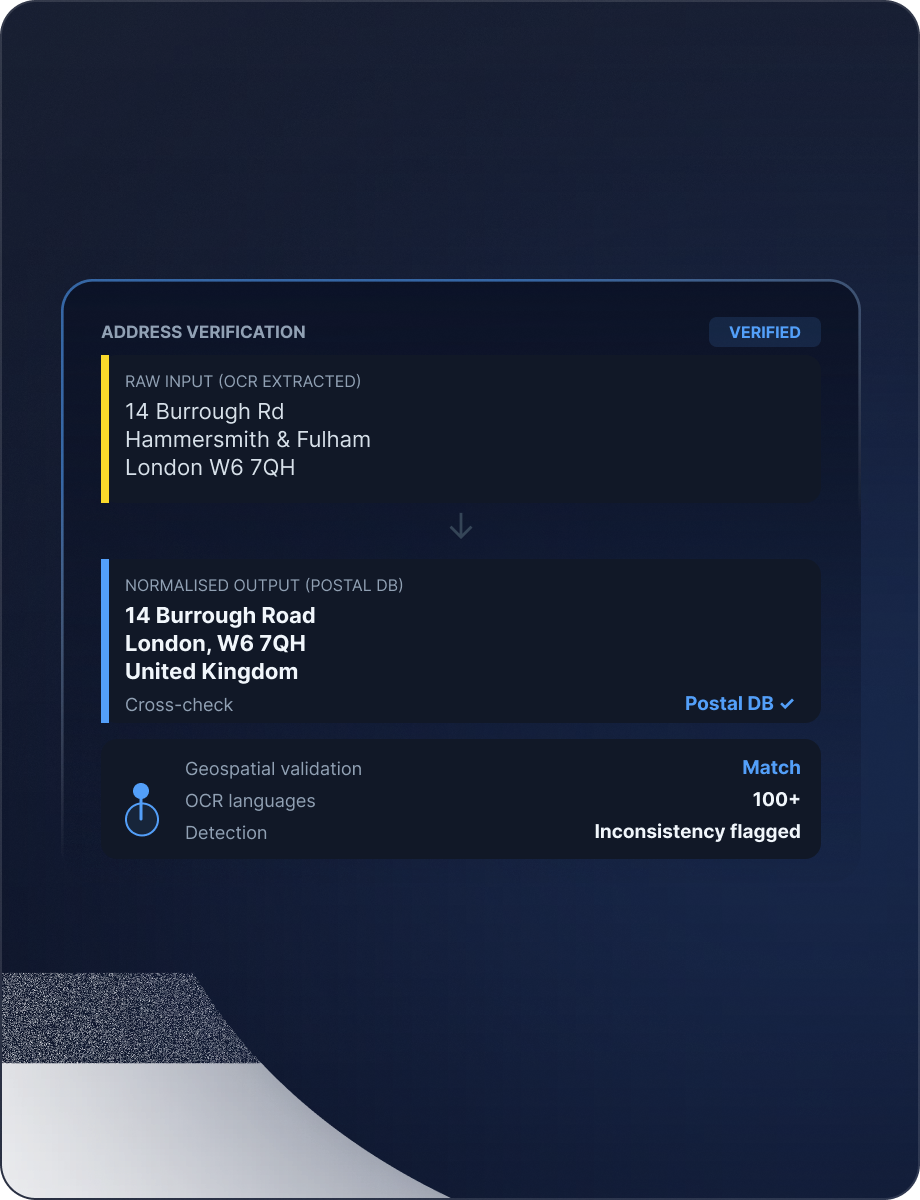 Address Verification mockup