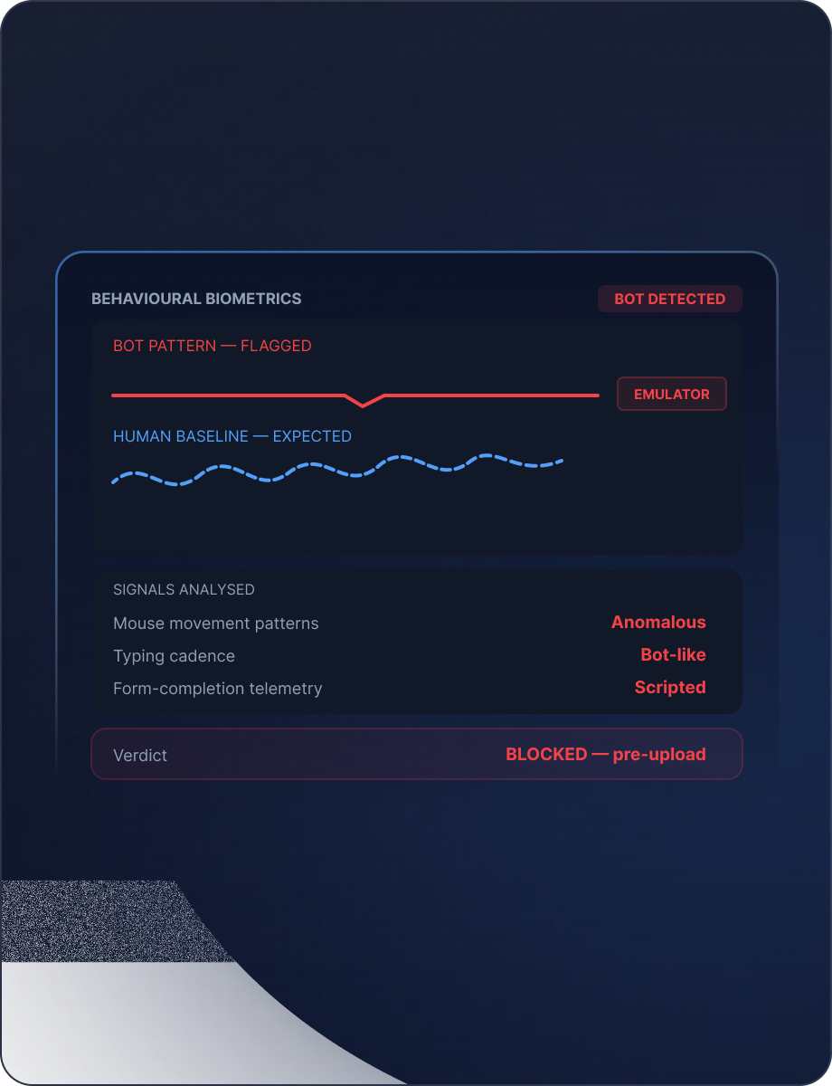 Behavioural Biometrics mockup