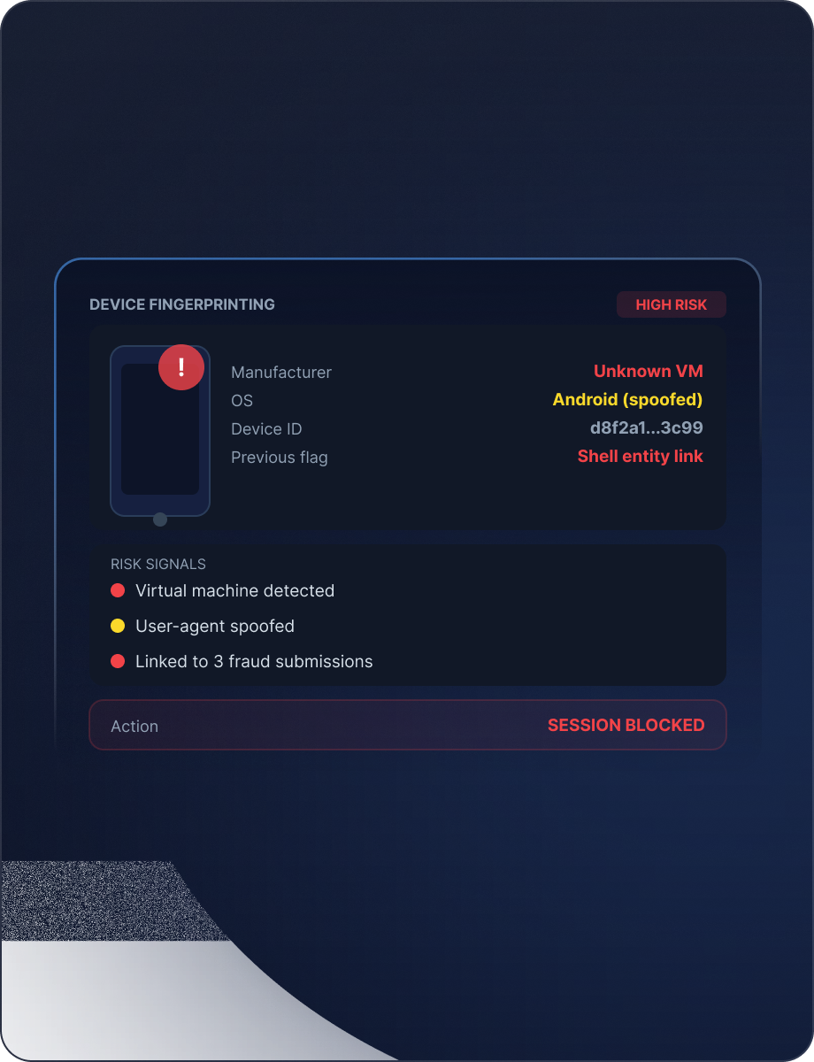 Device Fingerprinting mockup