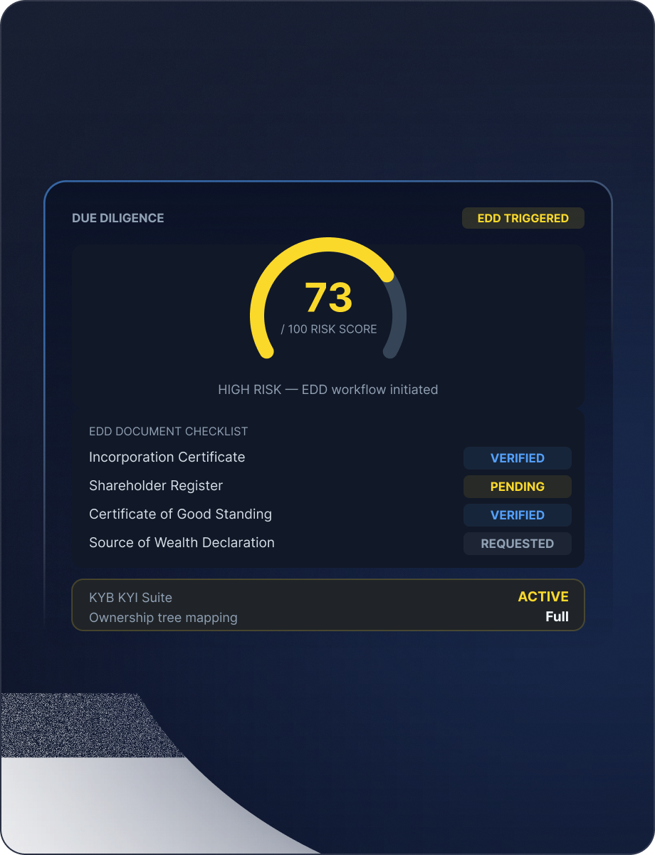 Due Diligence mockup