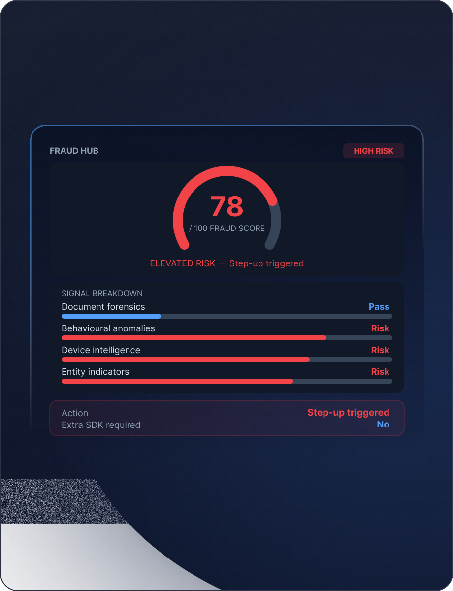 Fraud Hub mockup