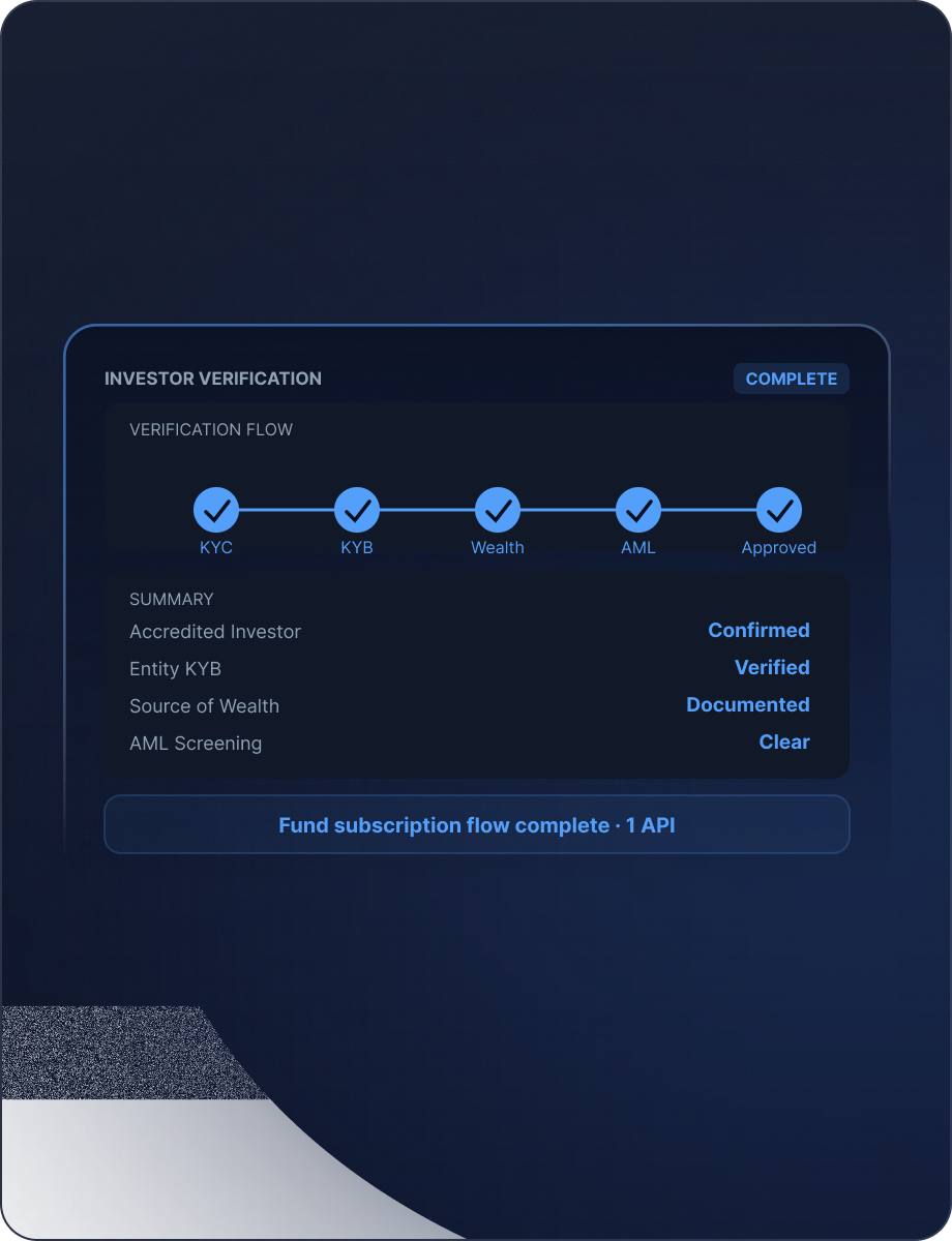 Investor Verification mockup