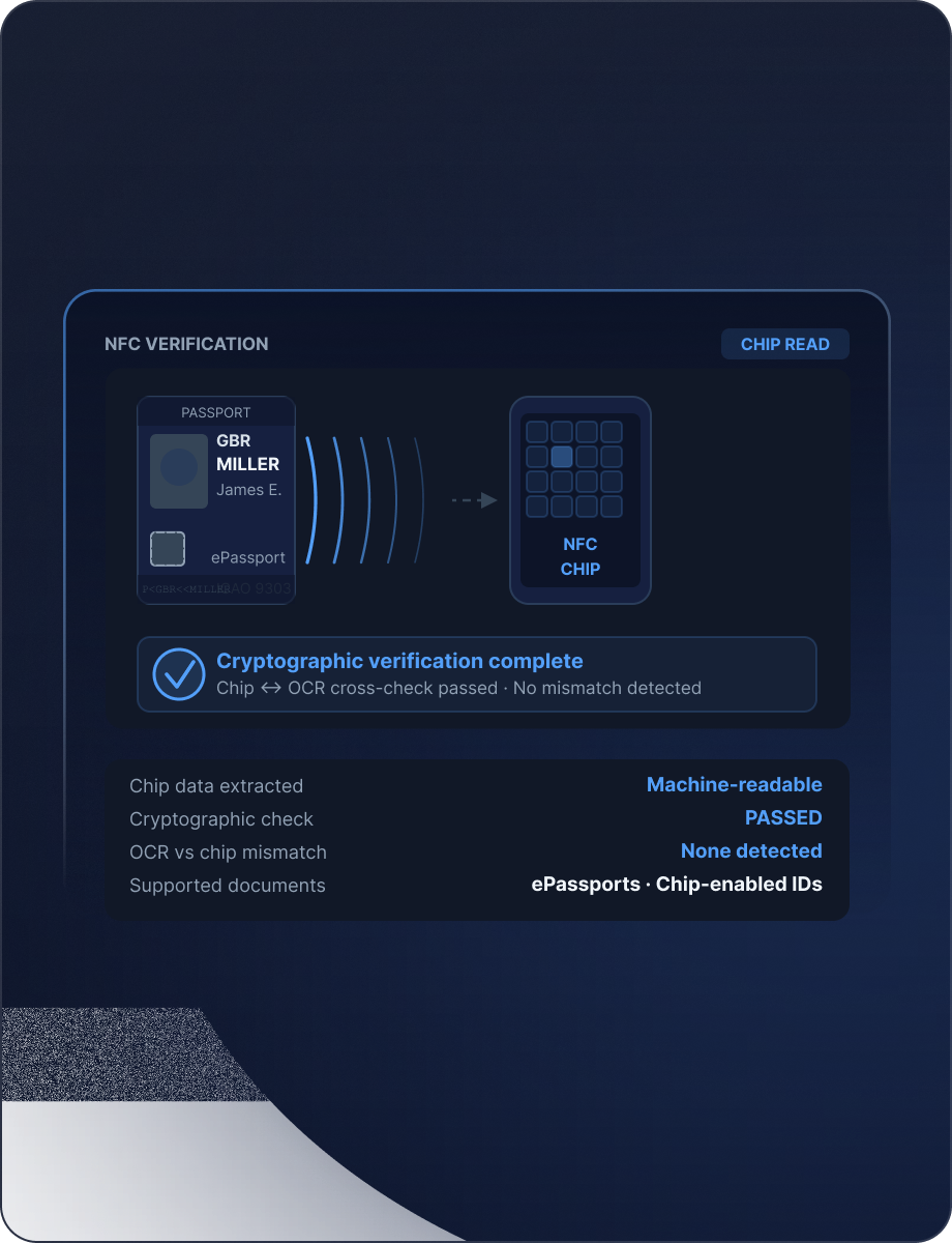 NFC Verification mockup