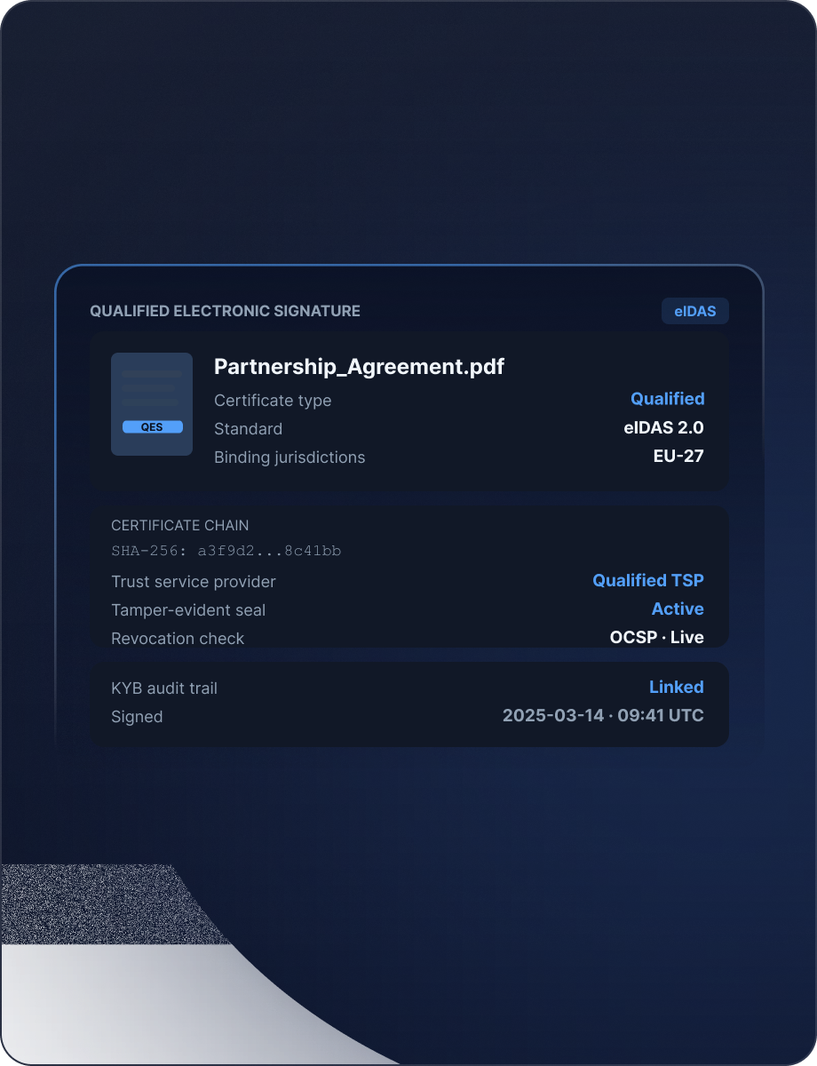 Qualified Electronic Signature mockup