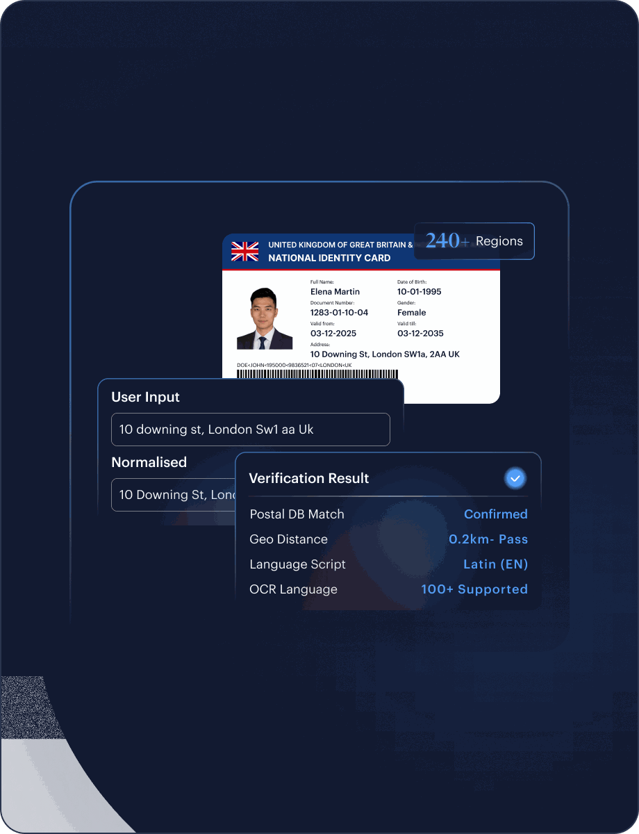 Address Verification KYC interface
