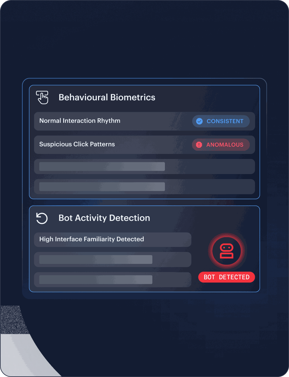 Behavioral Biometrics KYC interface