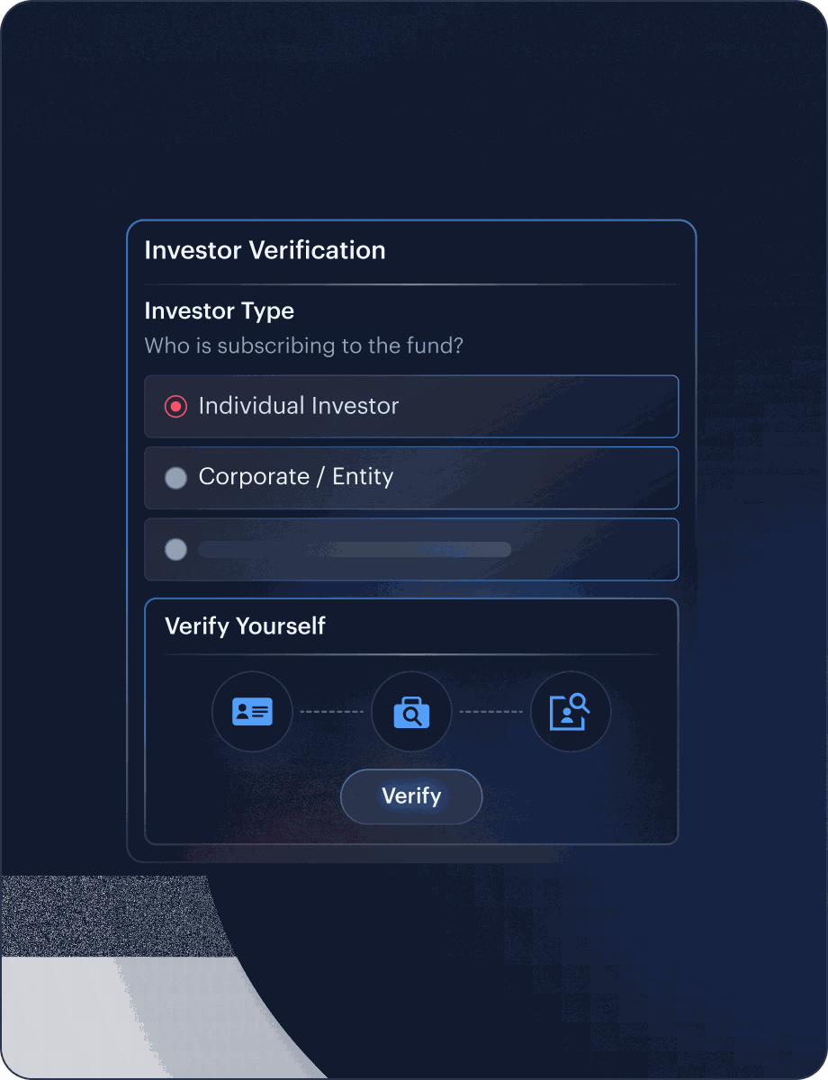 Investor Verification KYC interface