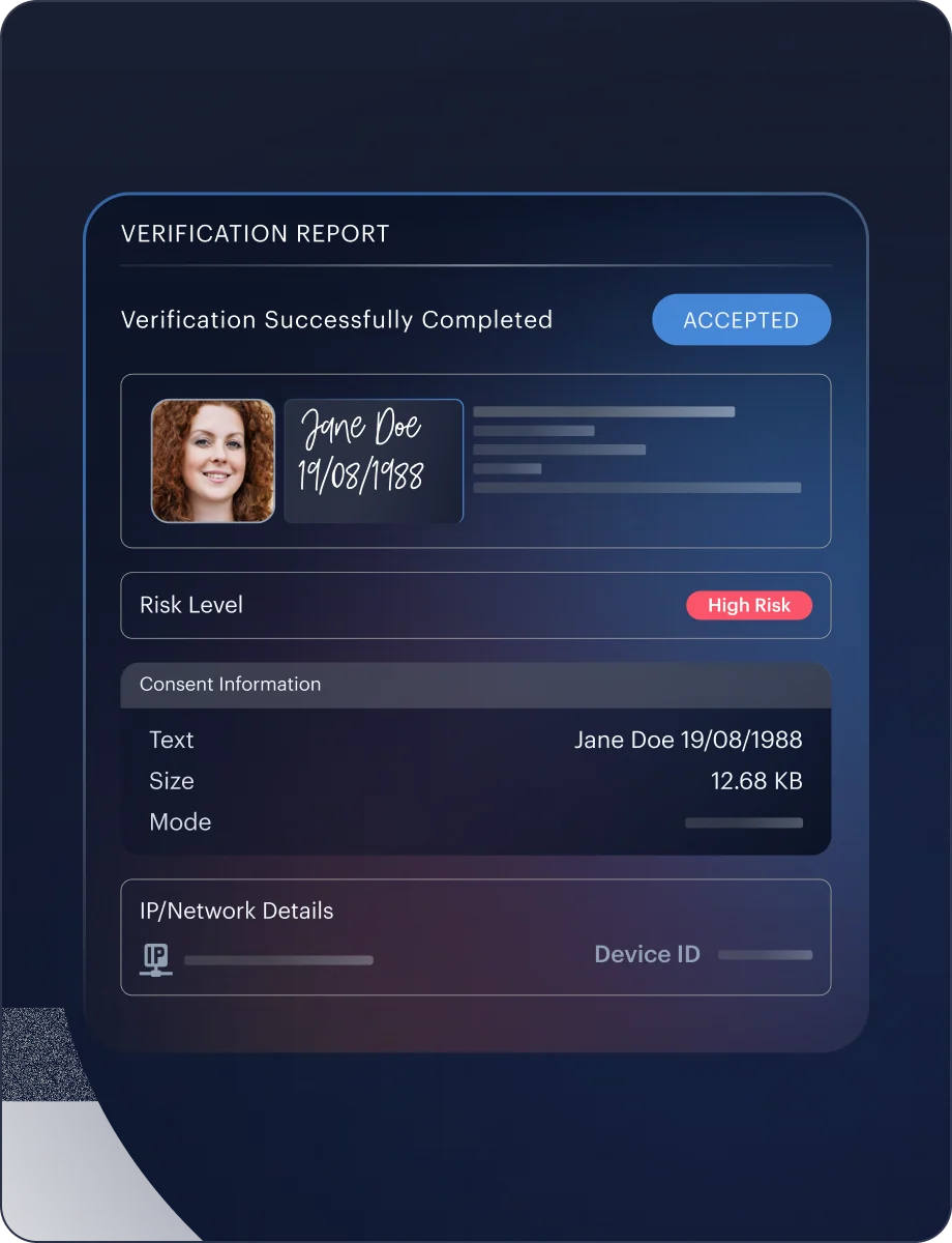 Consent Verification — Configure & Collect interface