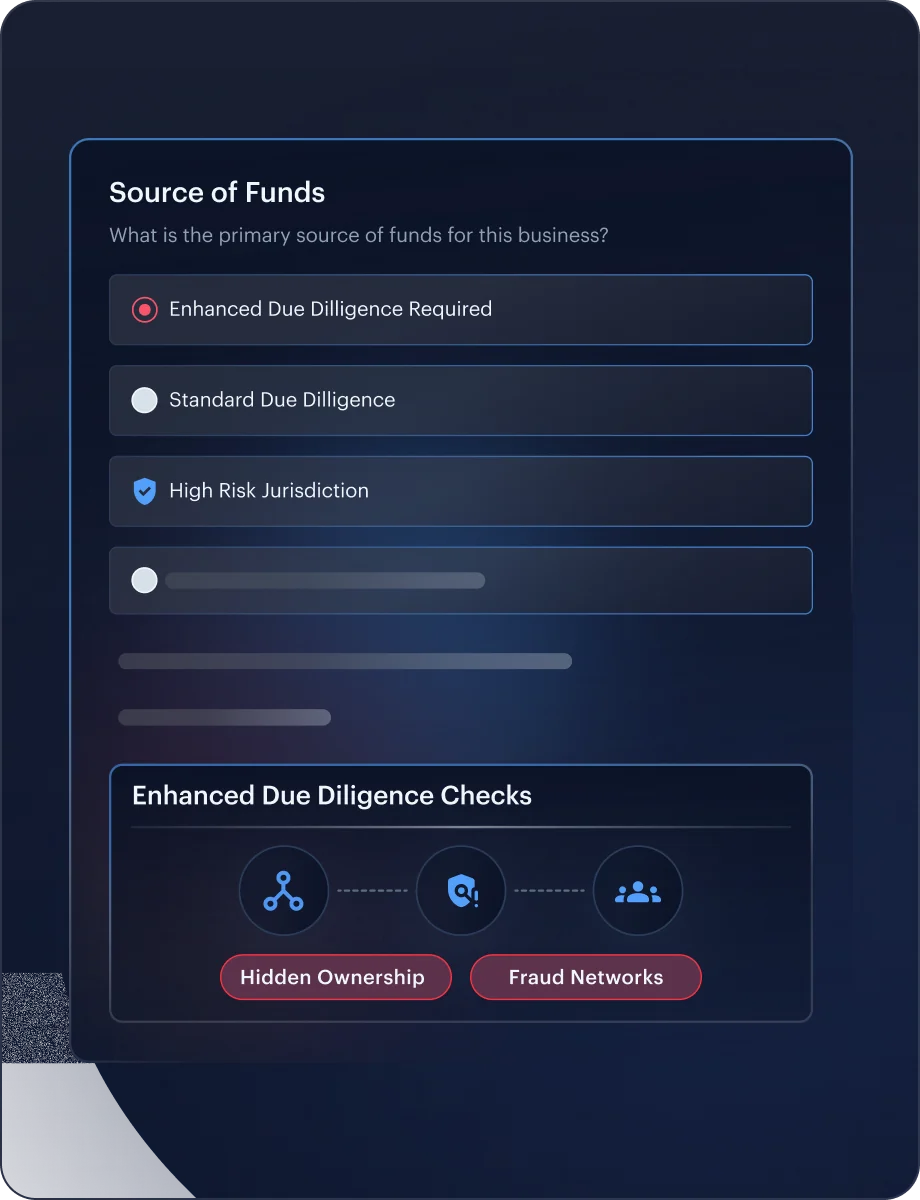 Due Diligence — Configure & Collect interface