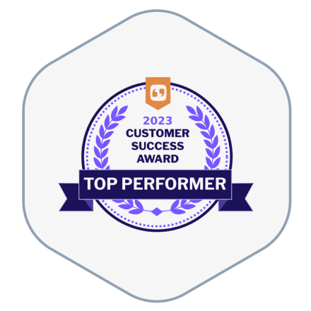 CUSTOMER SUCCESS AWARD — TOP PERFORMER IDENTITY VERIFICATION SOFTWARE 2023