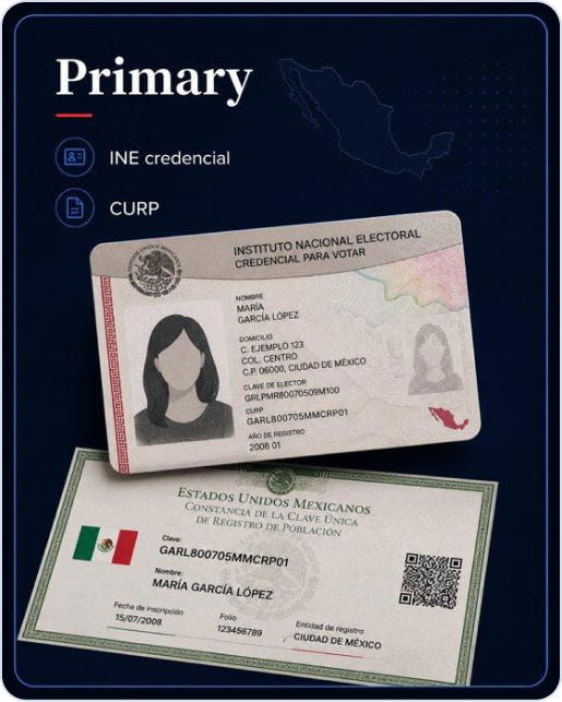 INE Credencial para Votar and CURP — Mexico's primary identity records