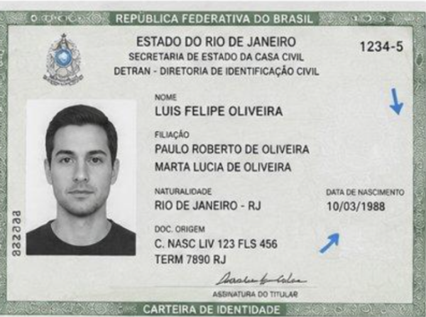 Altered document: security features removed or data retouched