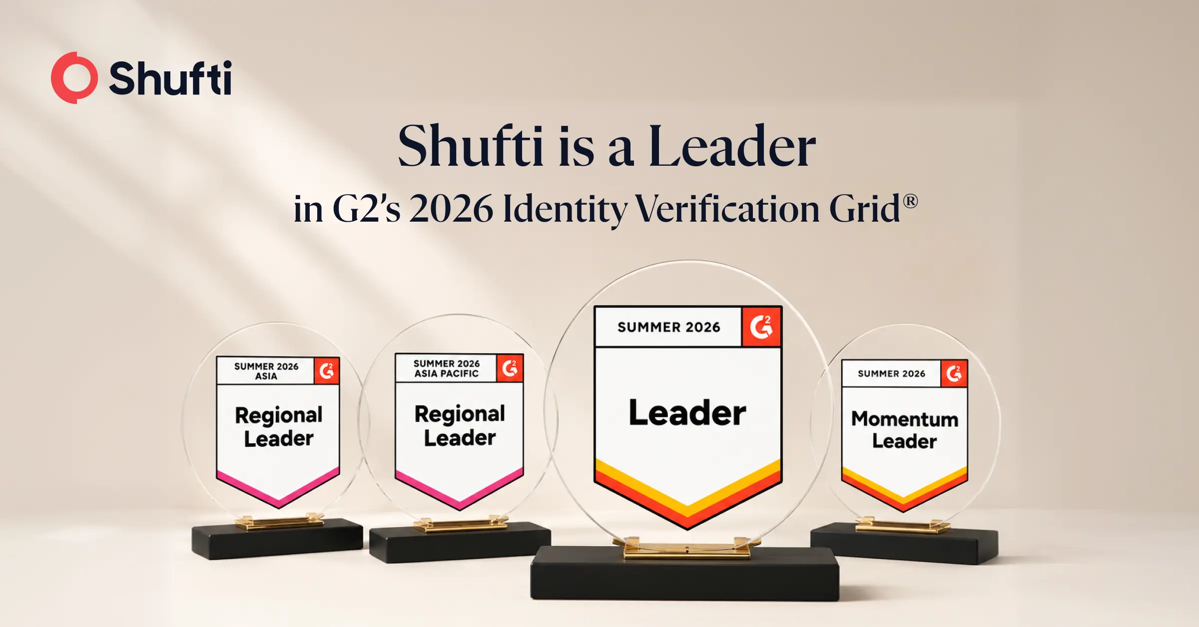 Shufti Ranked as a Leader in G2’s Summer 2026 Identity Verification Grid® Report