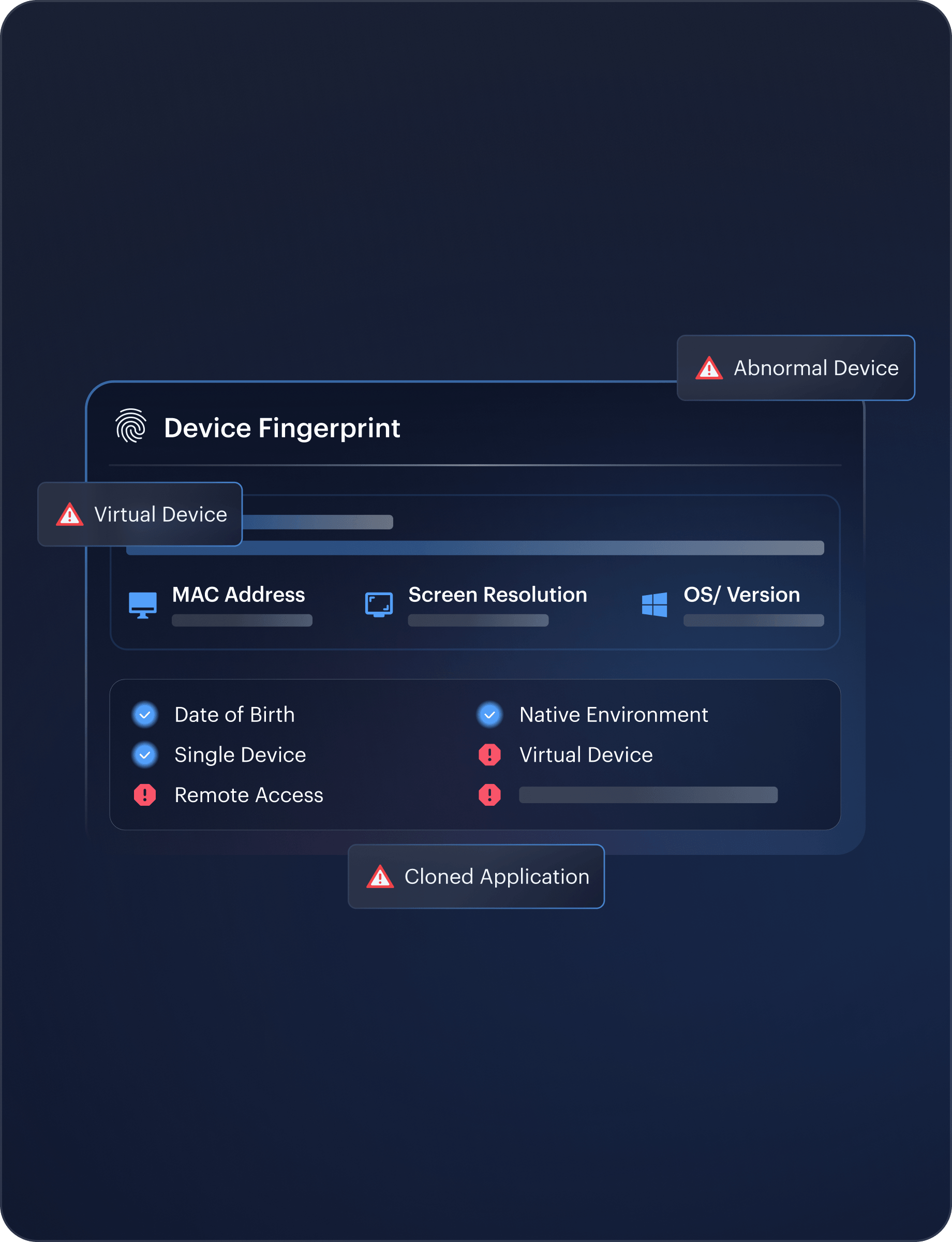 Device Fingerprinting age assurance interface