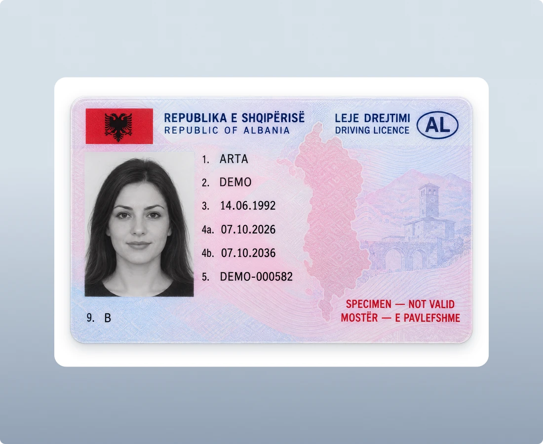 Albanian Driving Licence (Leje Drejtimi)