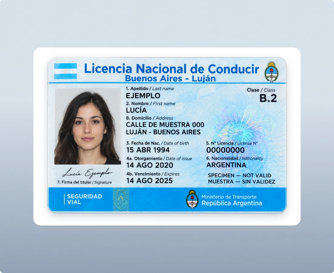 Argentine Driving Licence