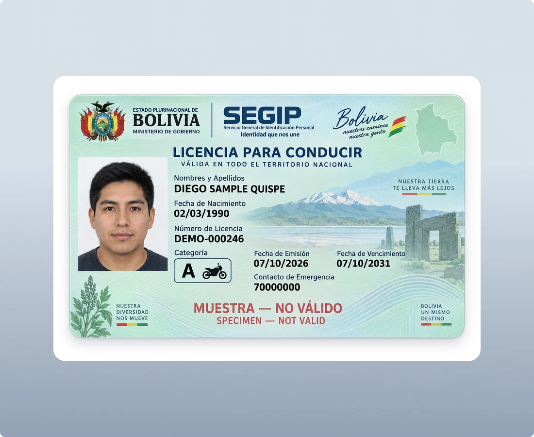 Bolivian Driving License