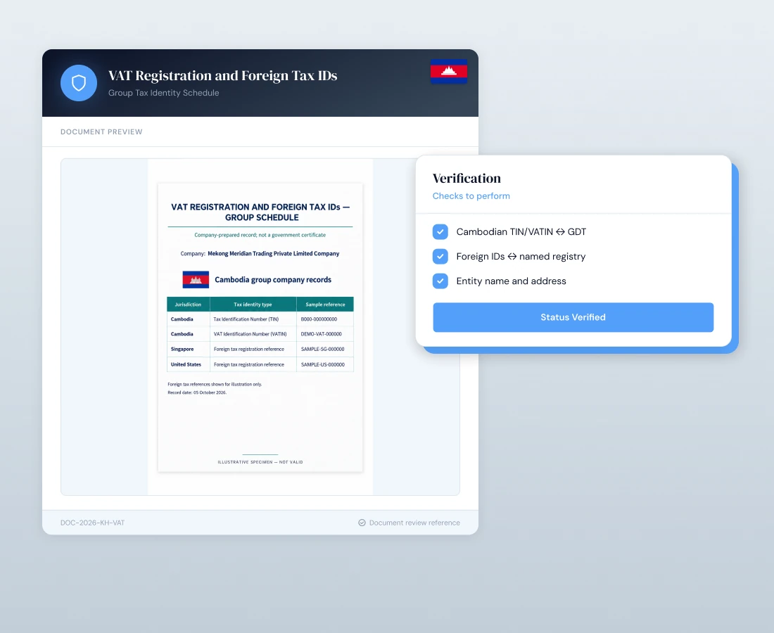VAT Registration and Foreign Tax IDs