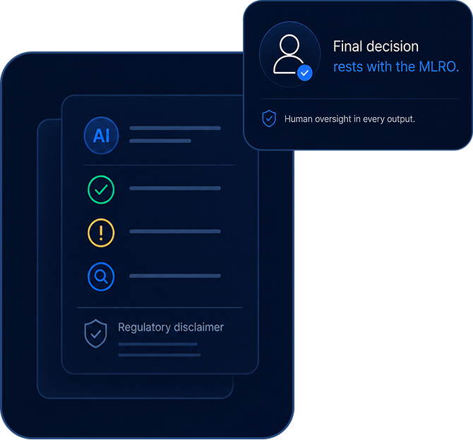 Layered defenses mockup — liveness, face match, and document authenticity signals.
