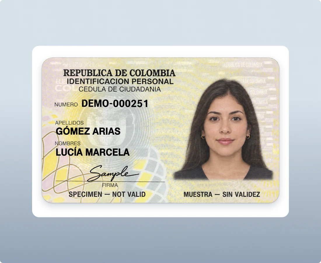 Cédula de Ciudadanía (Yellow Hologram Format)