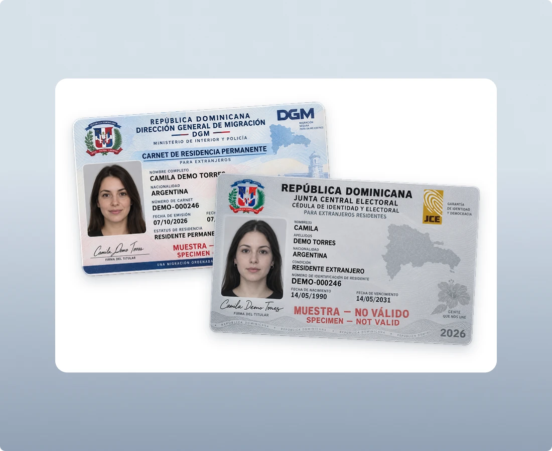 Cédula for Foreign Residents and DGM Residence Cards